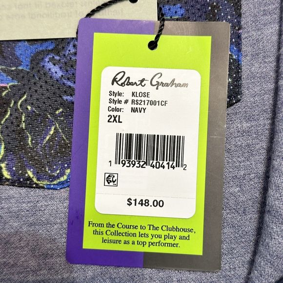 Robert Graham Full Zip Vest Mens 2XL XXL Classic Fit Heather Navy Blue Klose - Picture 8 of 10